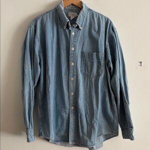 J. Crew 90s Vintage Light Wash Denim Button-Up Shirt Oarsmen Men’s Size Large